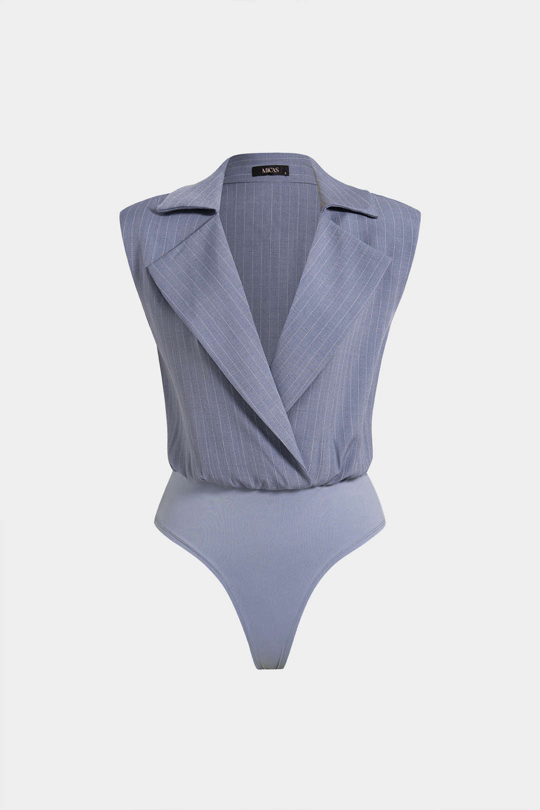 Gestreepte patchwork body met reverskraag