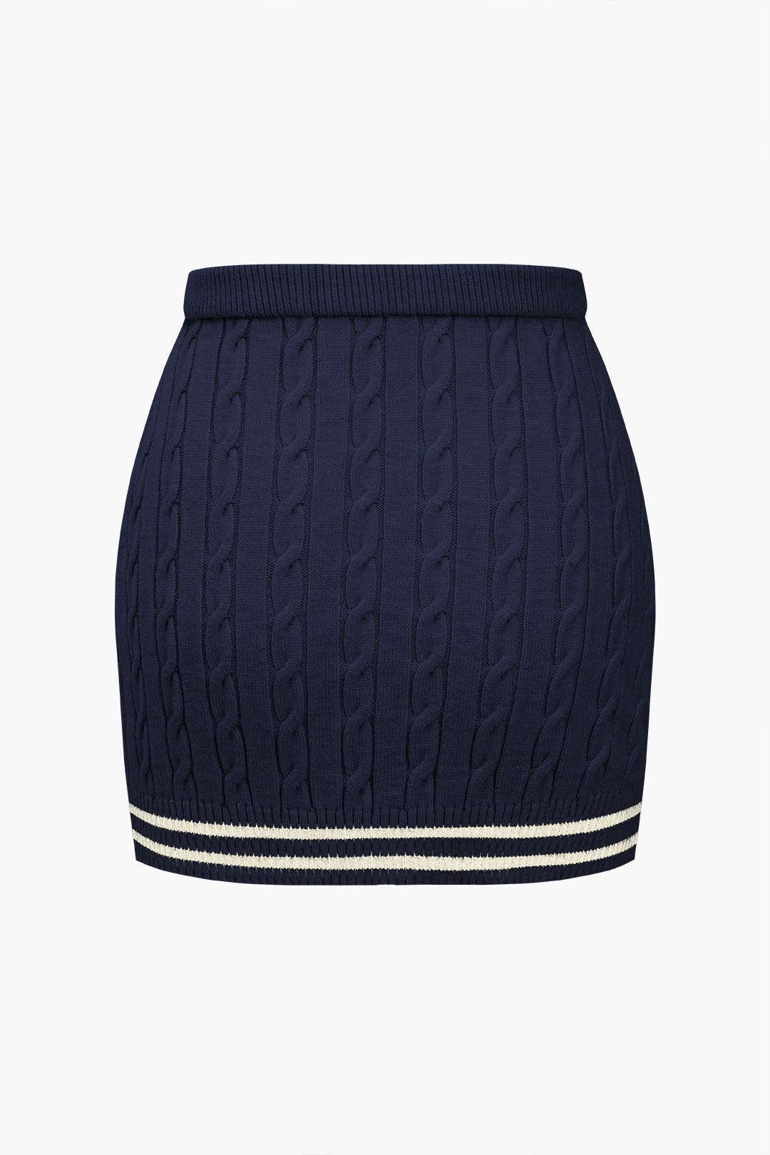 Colorblock gebreide rok met knoopjes