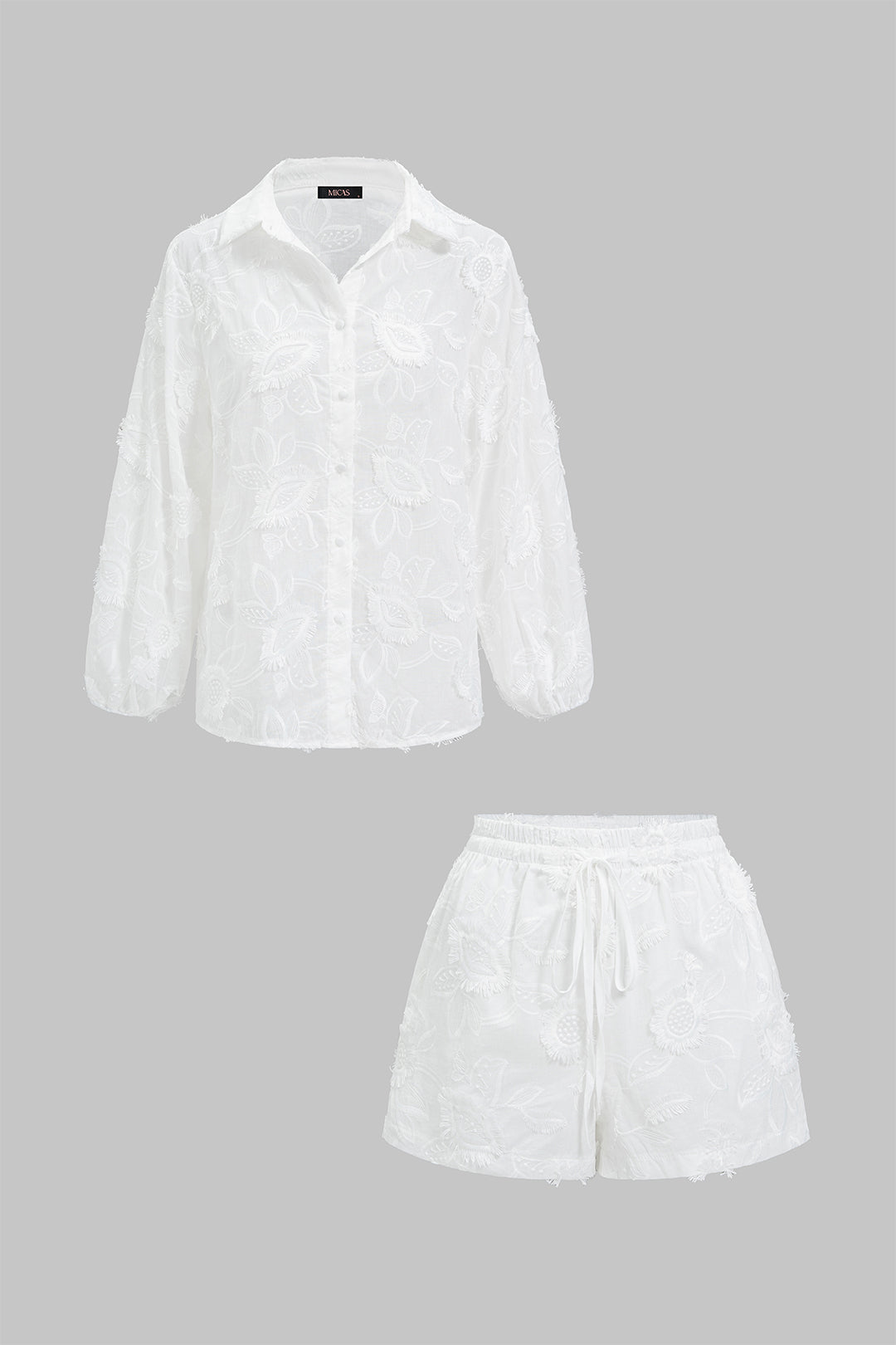 Effen set met blouse en short