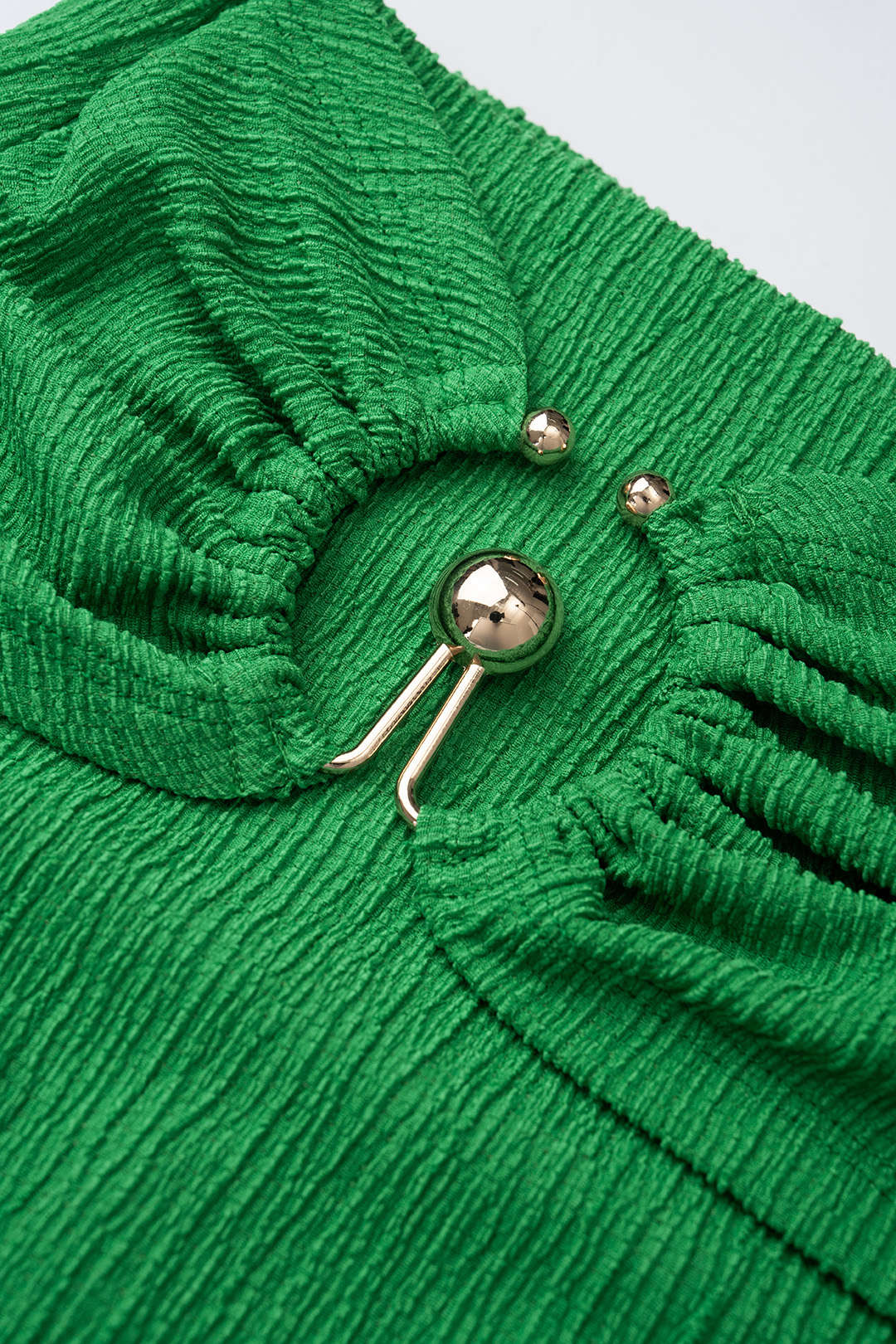 Gestructureerde asymmetrische rok met ruches en hoge taille