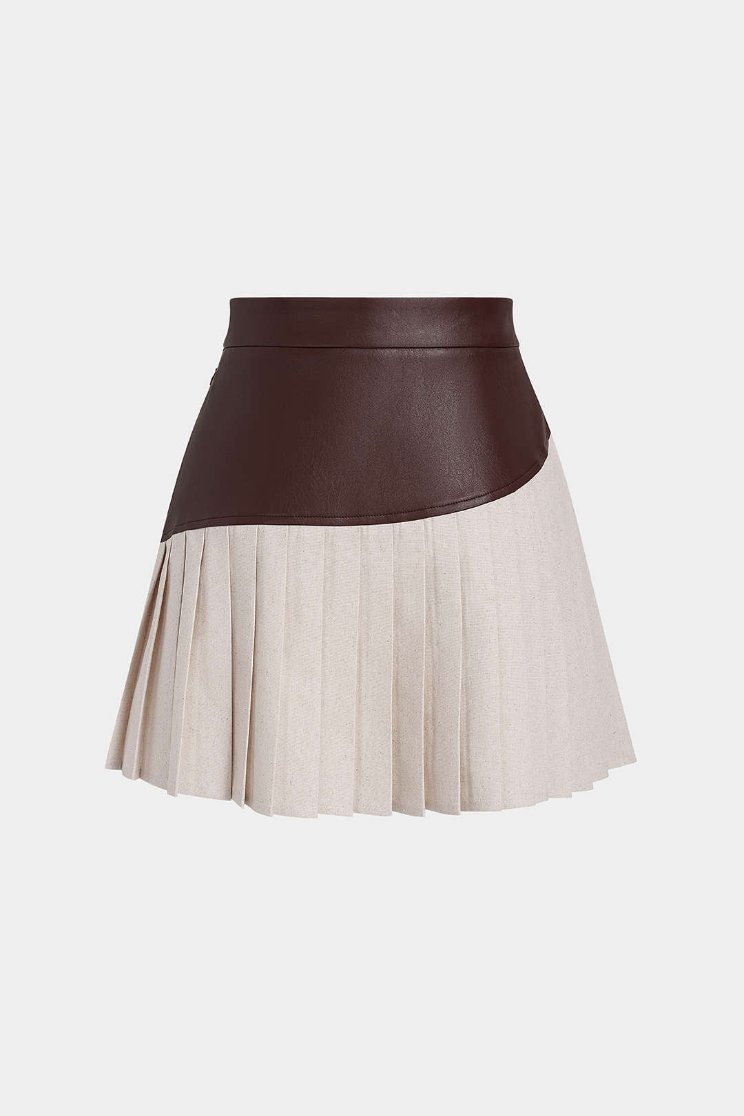 Leren-look patchwork minirok