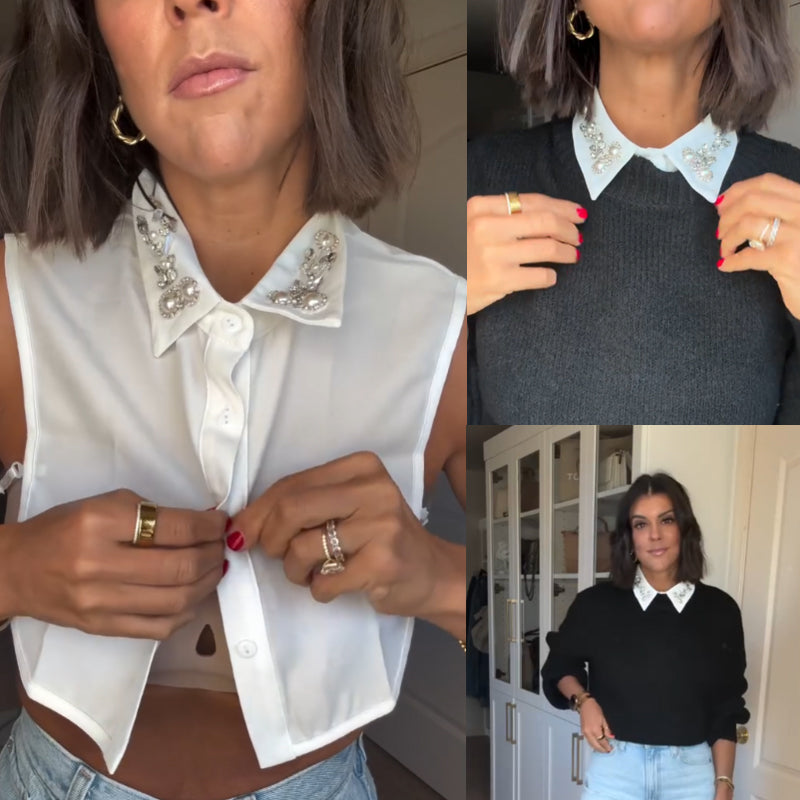 Zyóda detachable diamond and pearl collar