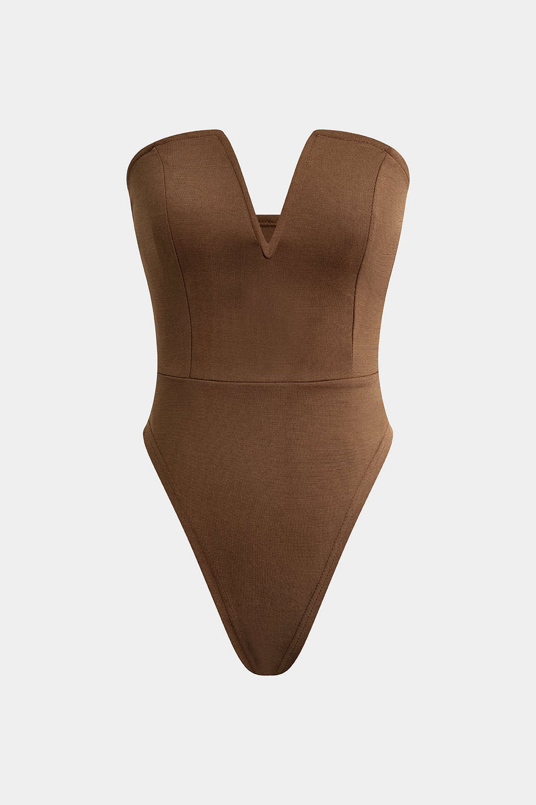 Body met V-hals en strapless pasvorm