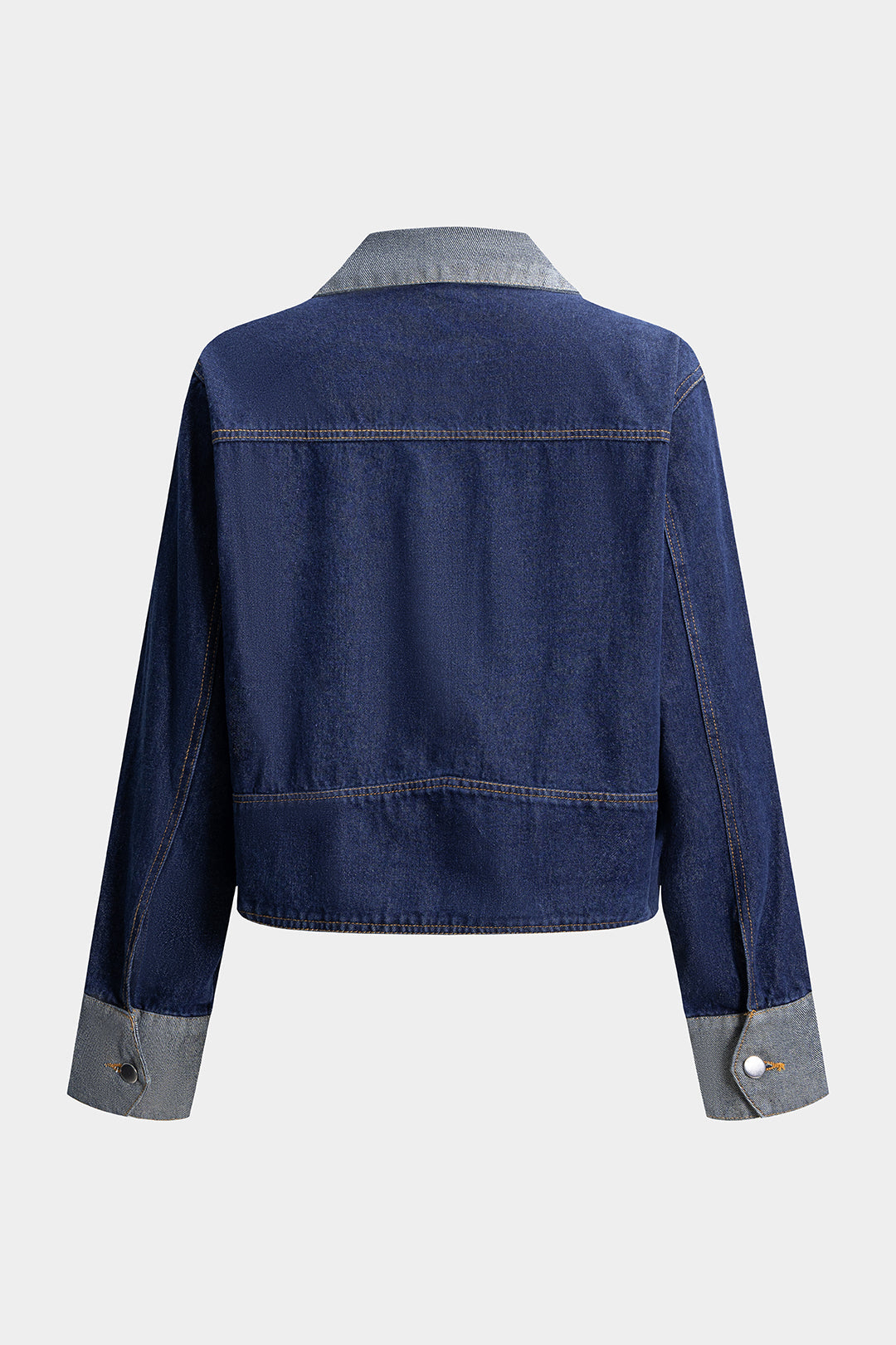 Denim patchwork item met knoopjes