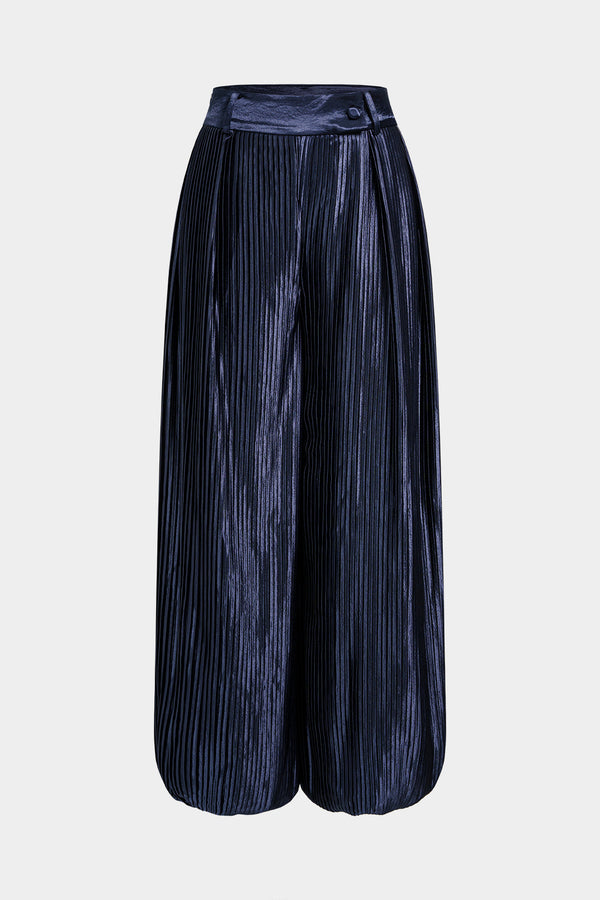 Satijnen geplooide broek met ballonmodel