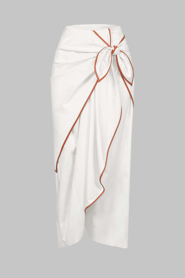 Rok met ruches en knoopdetail
