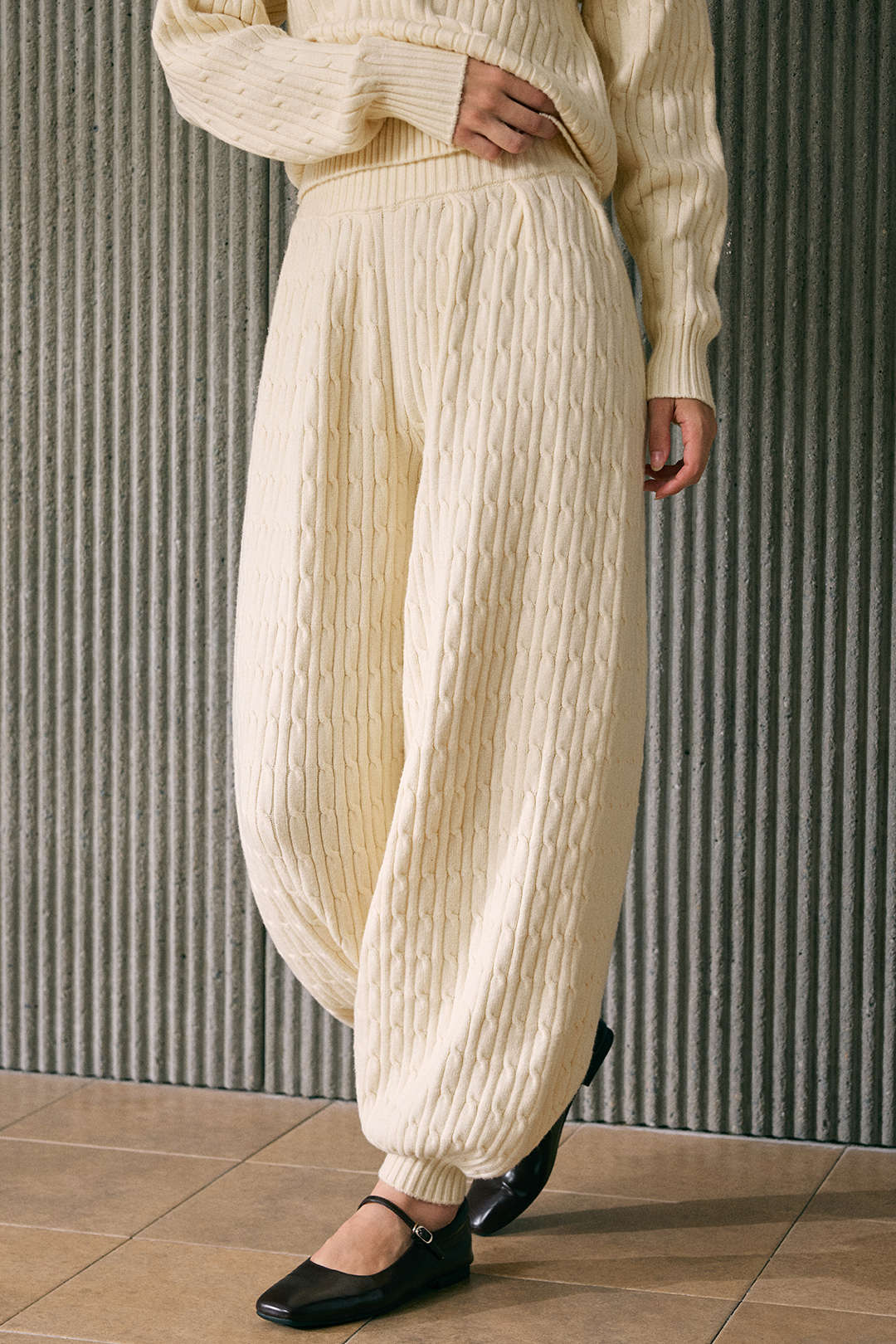 Gebreide broek met ballonmodel