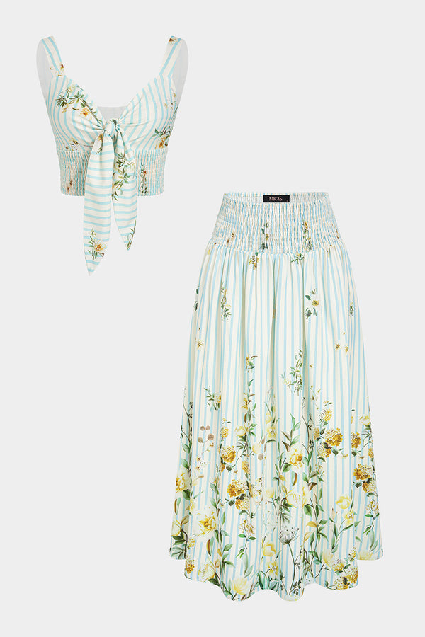 Ivy - Bloemenprint set met tanktop en rok
