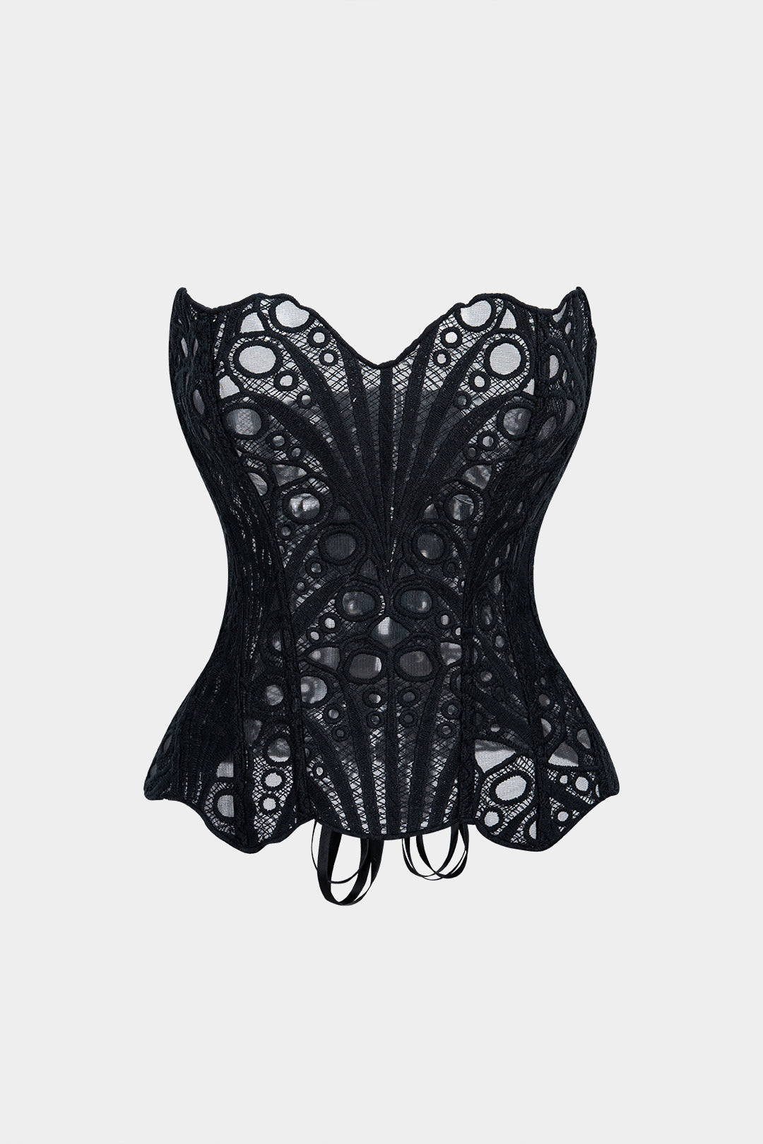 Mesh strapless top