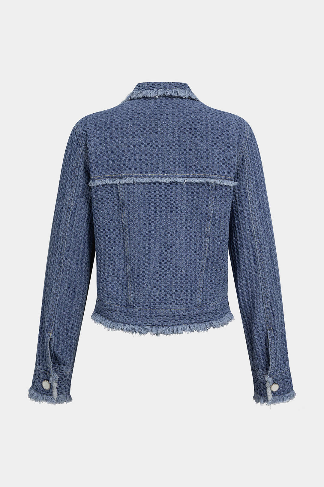 Denim jasje met rafelrand en zakken
