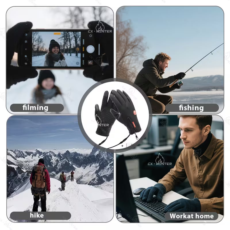USB-Heated Touchscreen Gloves | Wind & Water Resistant – Unisex