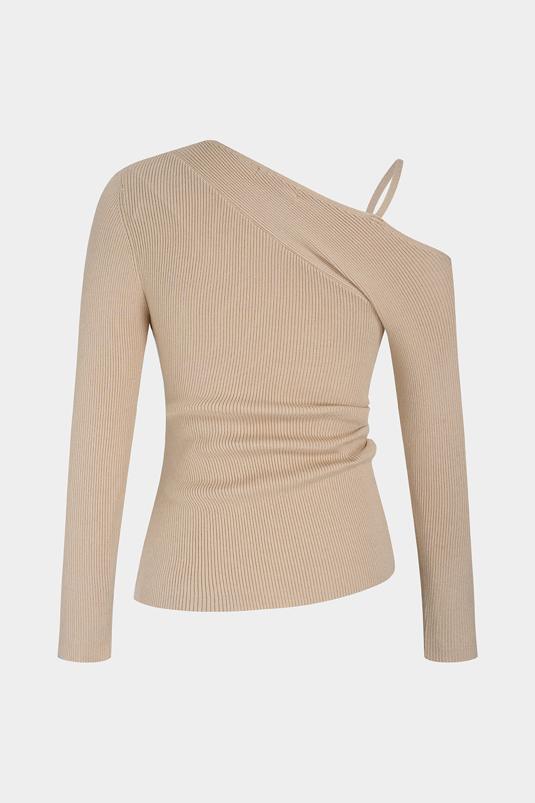 Zoë - Gebreide asymmetrische top met lange mouwen