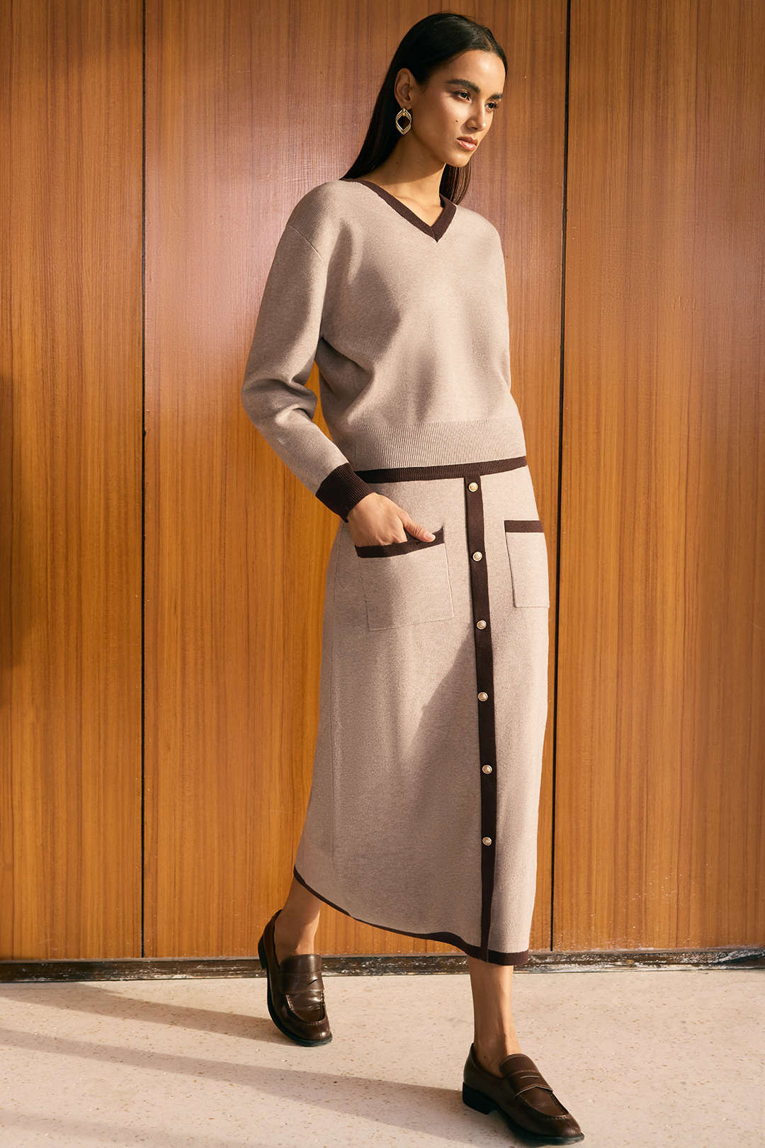 Alma - Gebreide set met top en rok