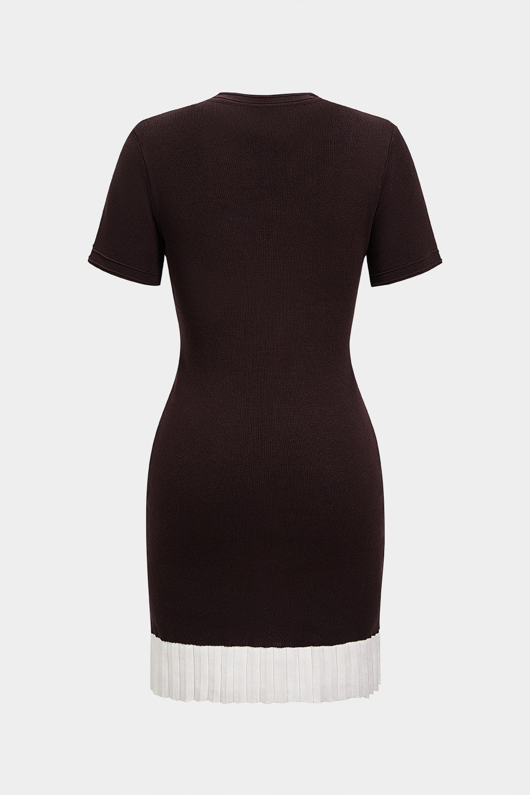 Metallic minijurk met ronde hals, knoopjes en korte mouwen