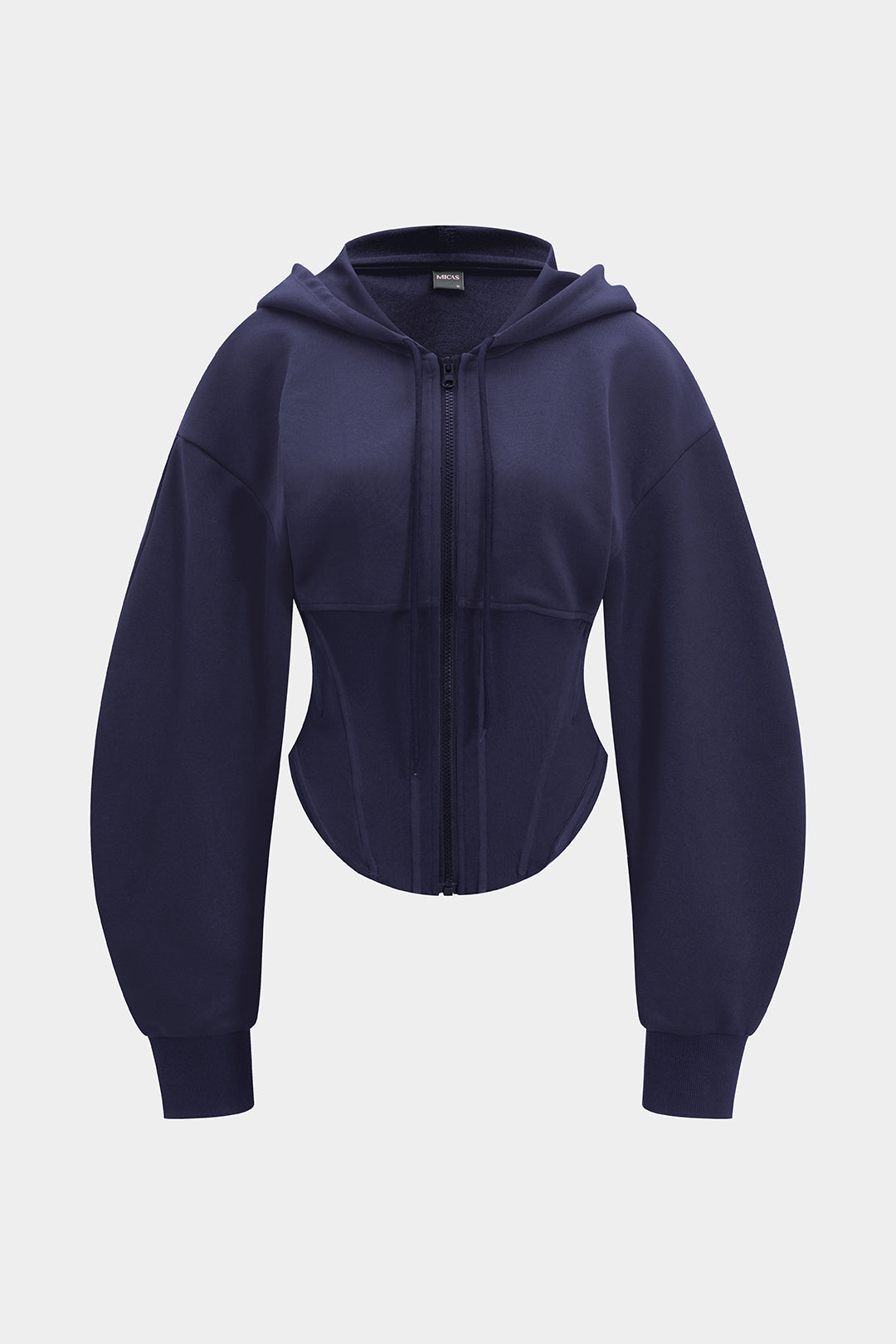 Hoodie met rits en trekkoord