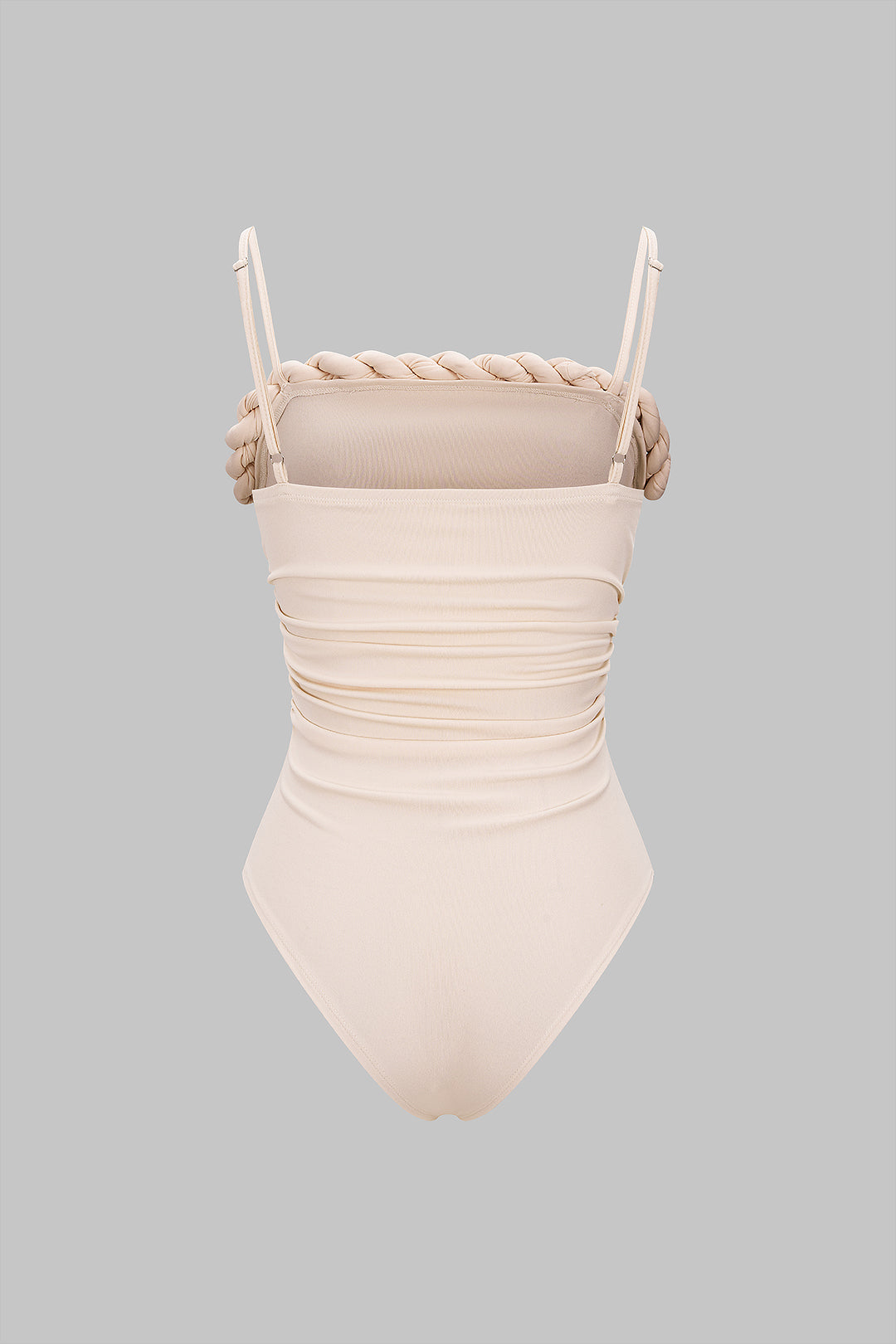 Effen mouwloze body met gedraaid detail en knoopdetail