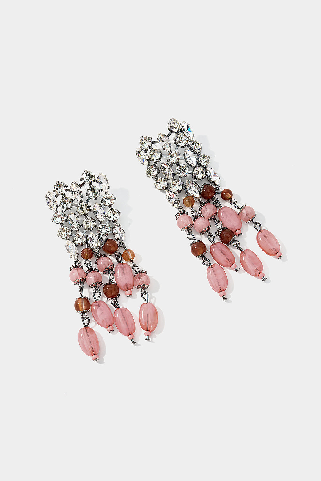 Oorbellen met kralen, strass en franjes