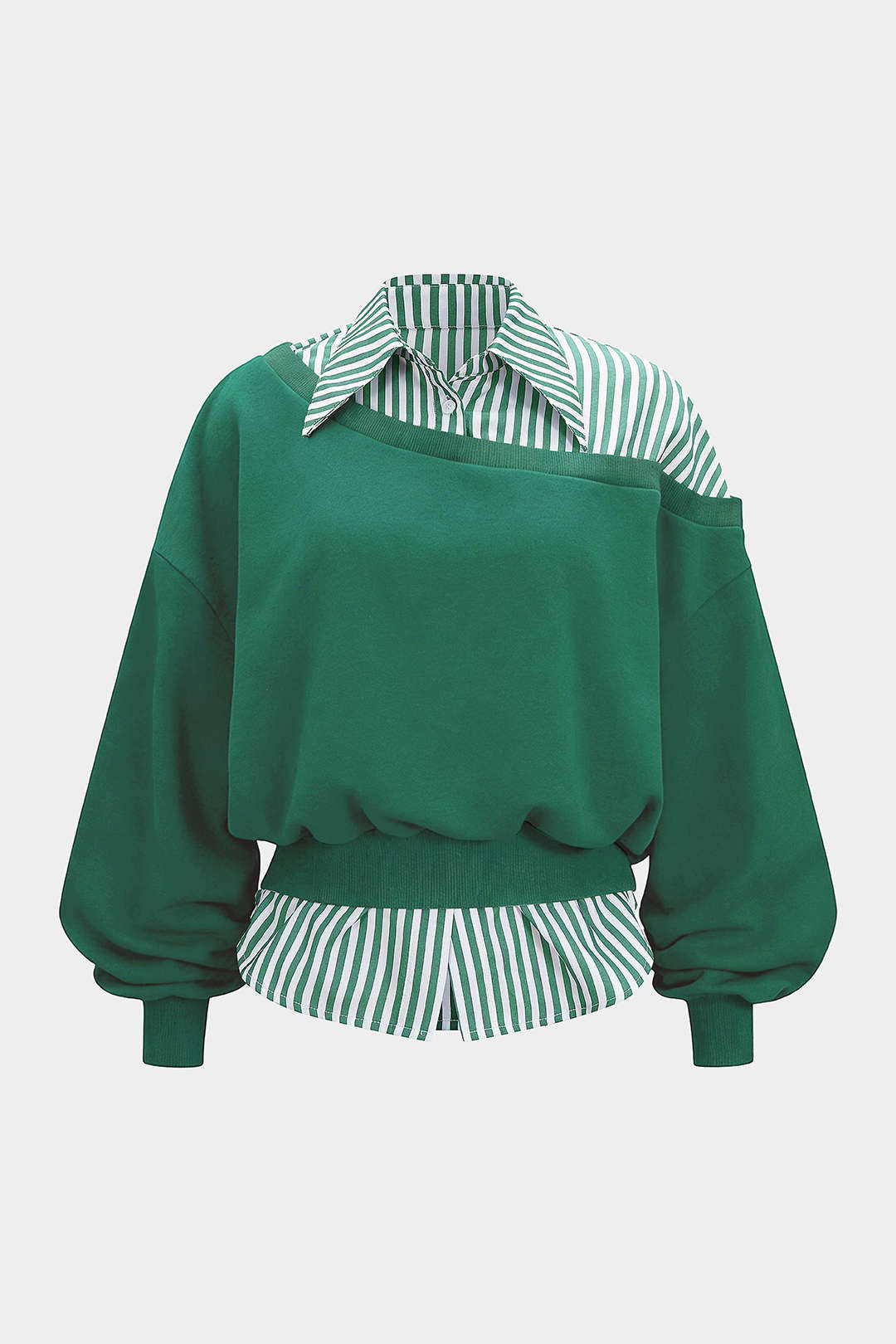 Demi - Patchwork asymmetrische sweater met lange mouwen