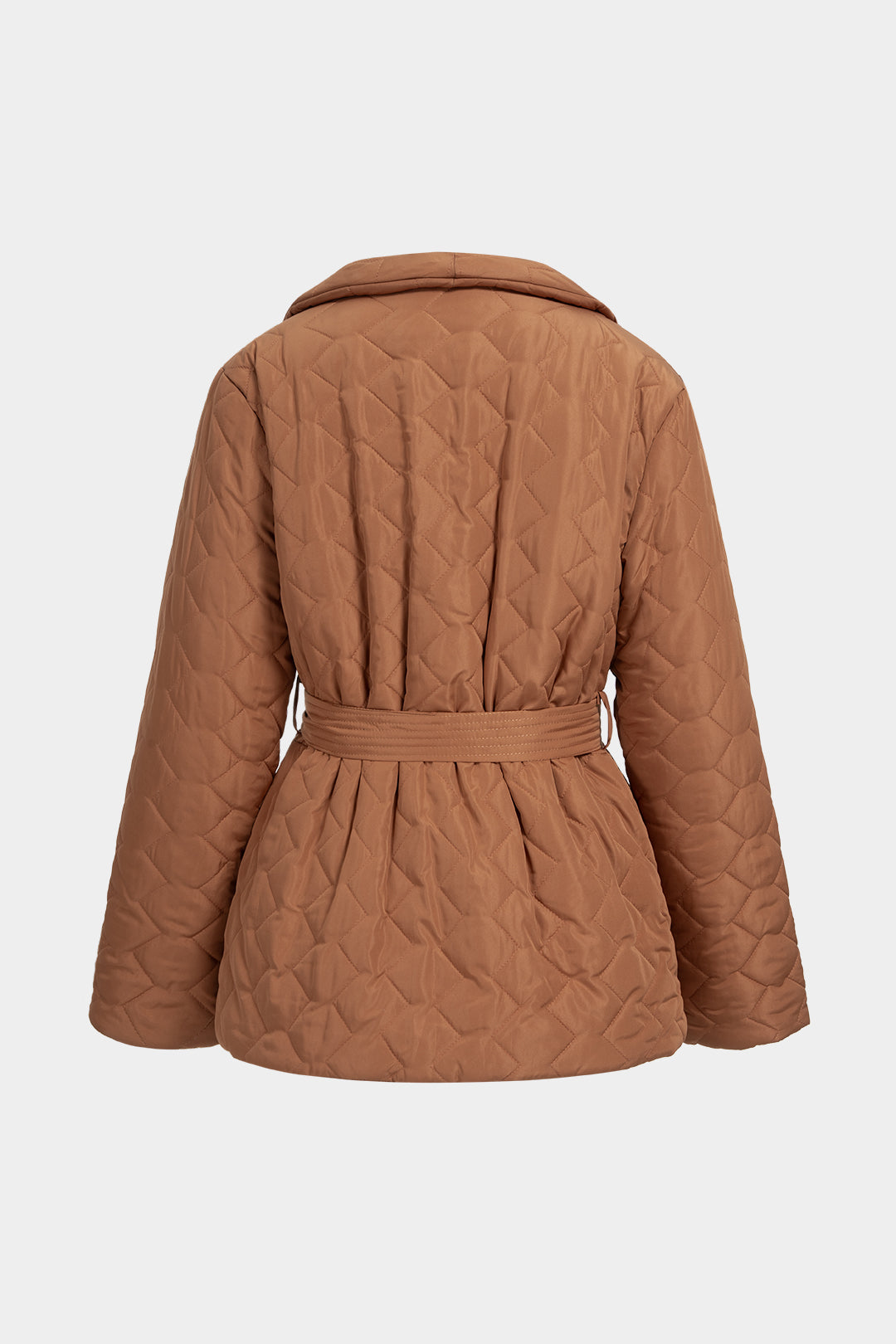 Pufferjas met revers en riem