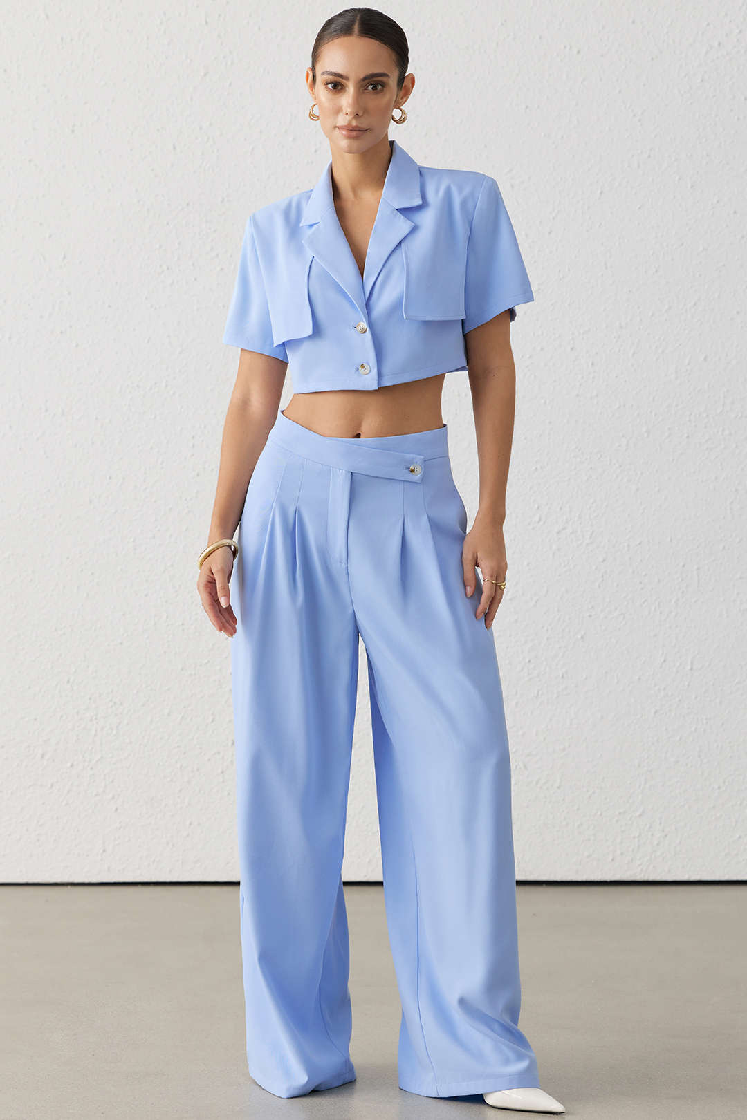 Romy - Asymmetrische set met top en broek