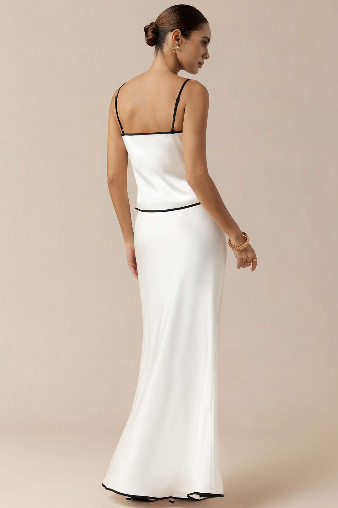 Vesna - Satijnen set met top en rok