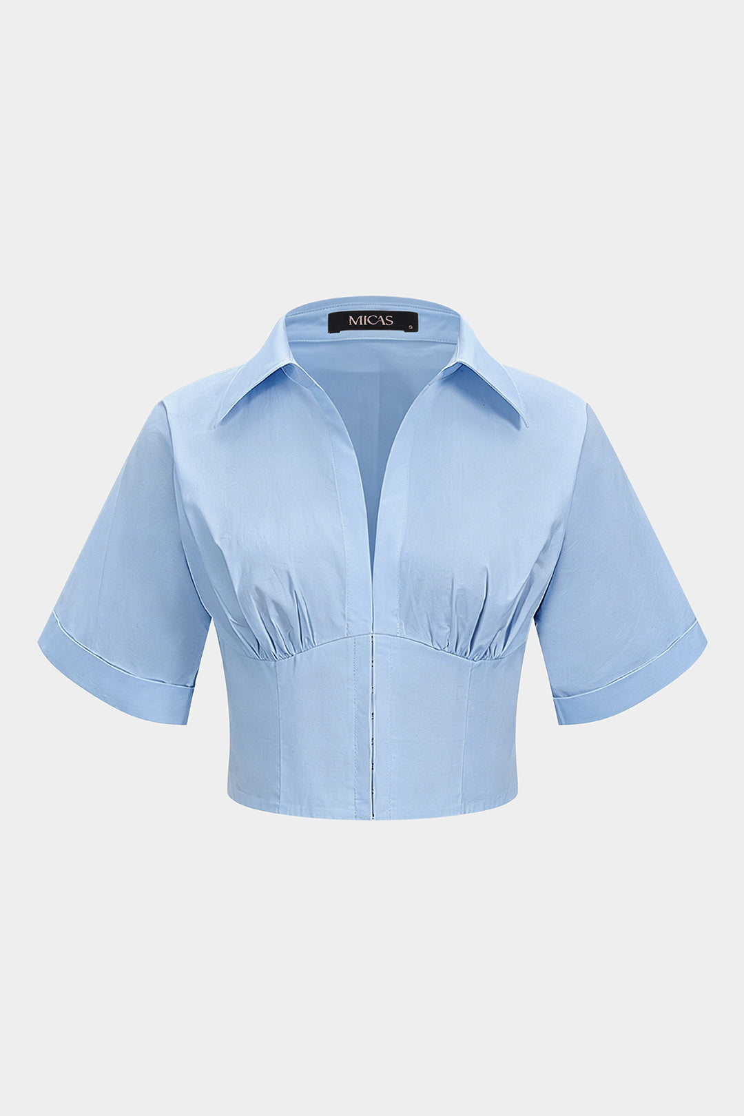 Kiki - Blouse met V-hals en korte mouwen