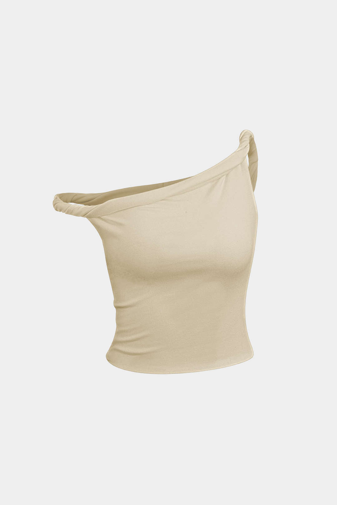 Asymmetrische mouwloze top met gedraaid detail