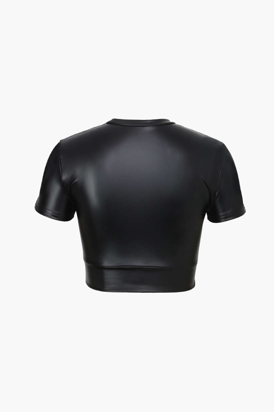 Leren-look cropped top
