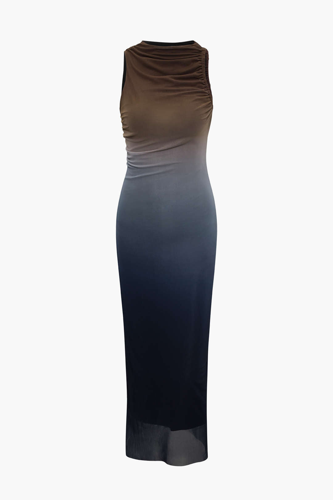 Mesh mouwloze midijurk