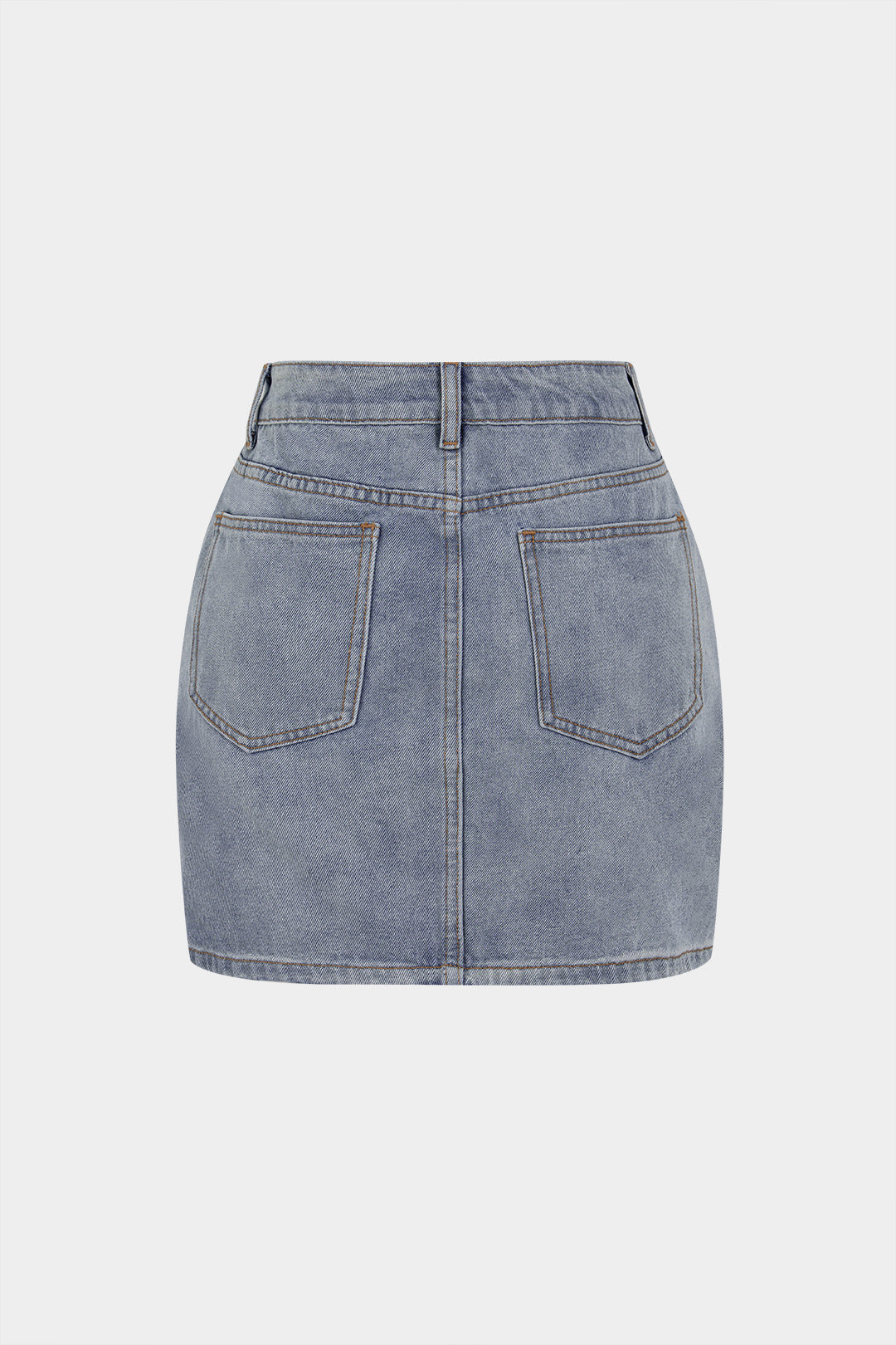 Denim minirok met rafelrand
