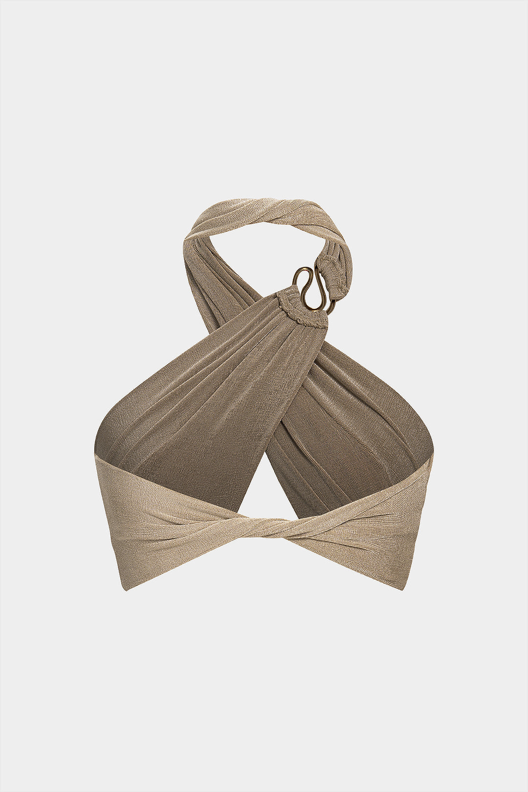 Mouwloze top met ruches, gedraaid detail en knoopdetail