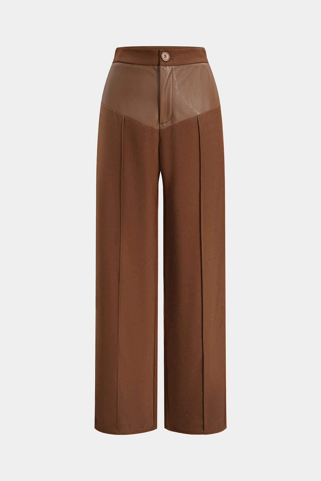 Leren-look patchwork pantalon