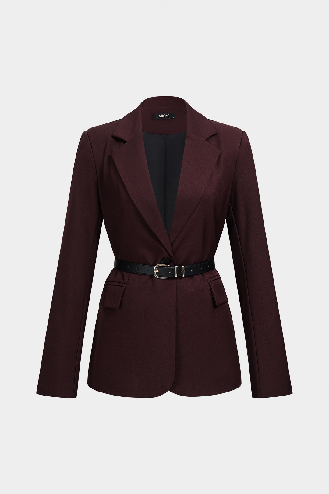 Blazer met reverskraag en riem