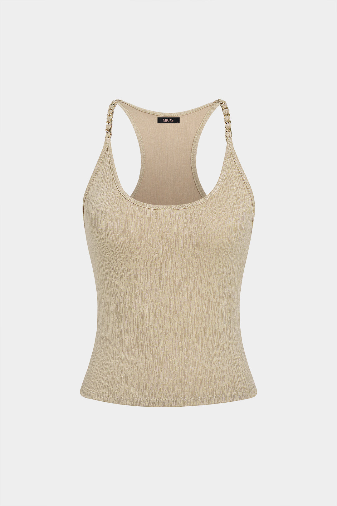 Metallic top met ronde hals