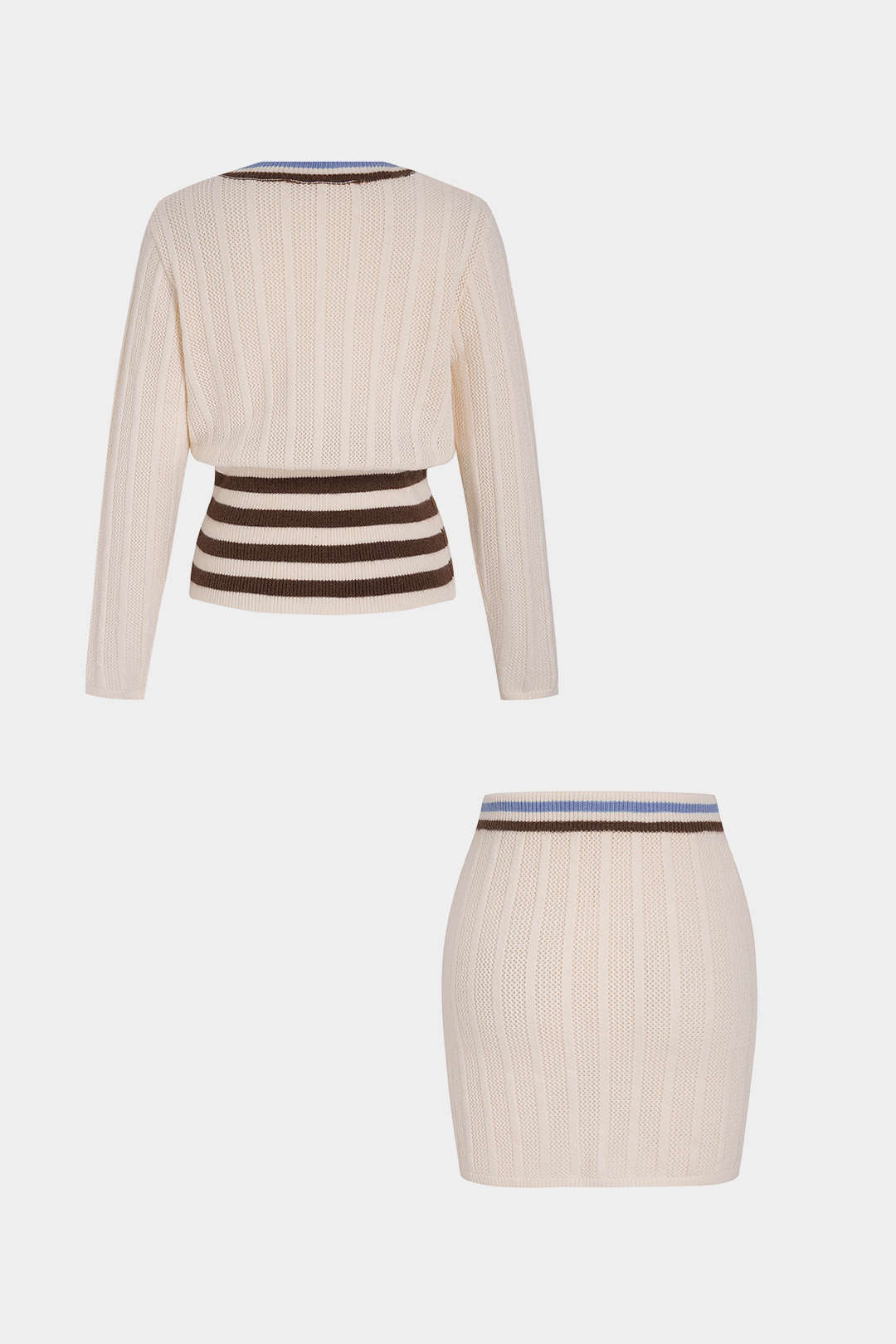 Tara - Gebreide set met vest en minirok
