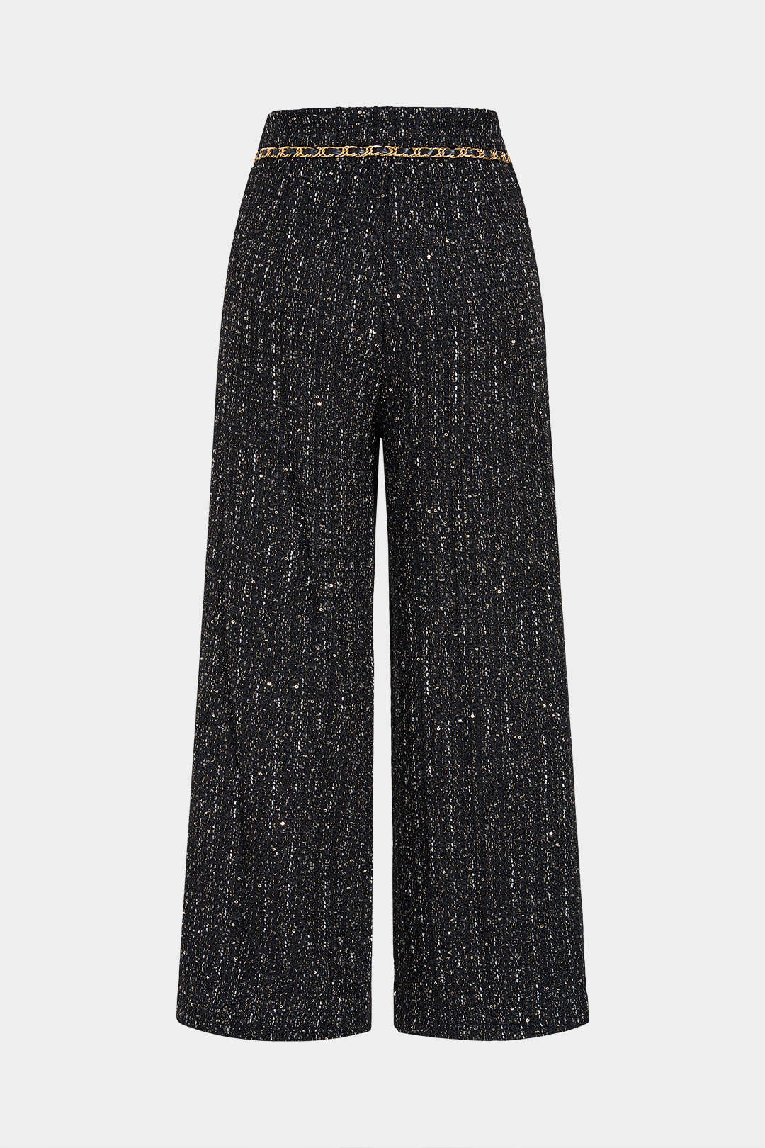 Tweed broek met pailletten en rechte pijp