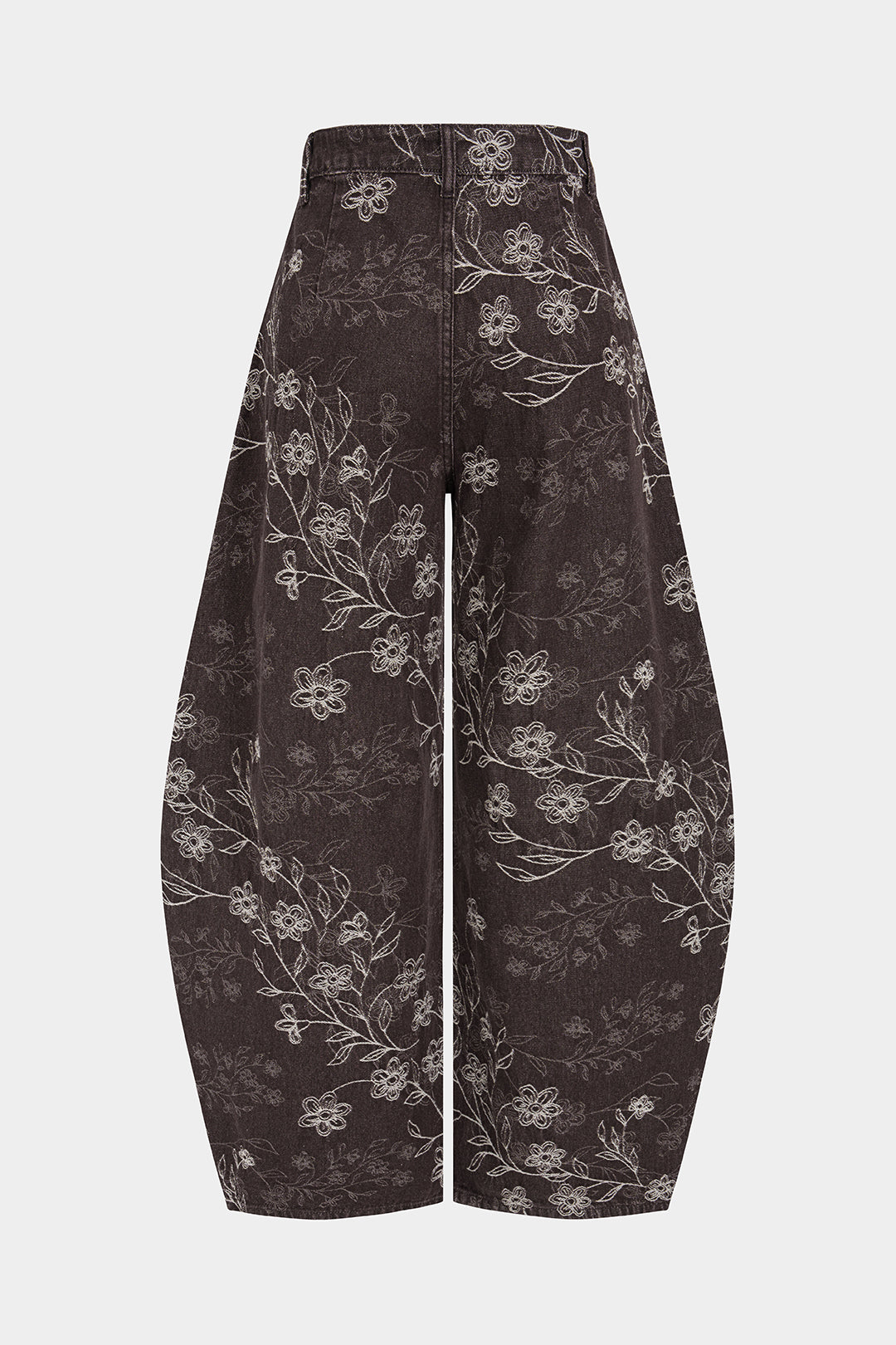 Bloemenprint jeans met zakken en ballonmodel