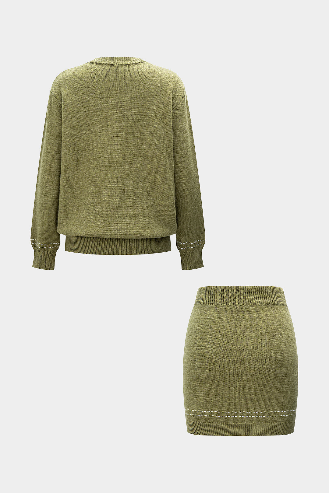 Kiki - Gebreide set met vest en minirok