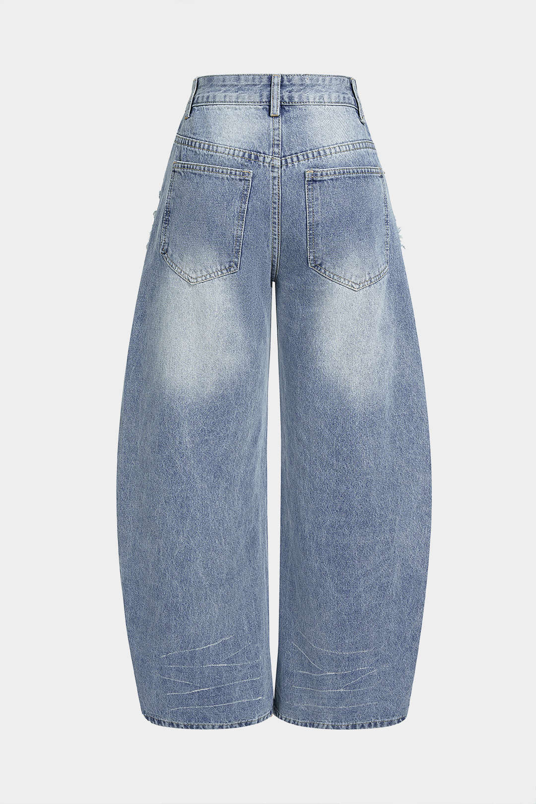 Jeans met rafelrand, zakken en wijde pijpen