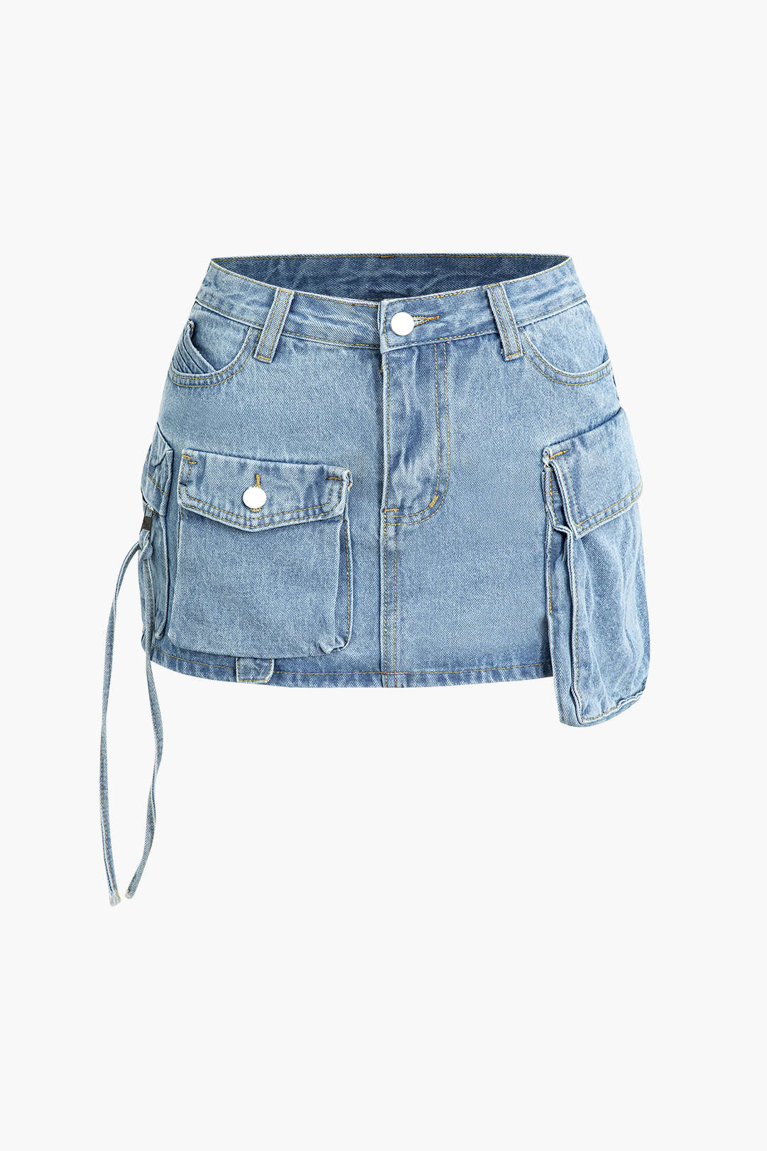 Denim rok met zakken en cargozakken