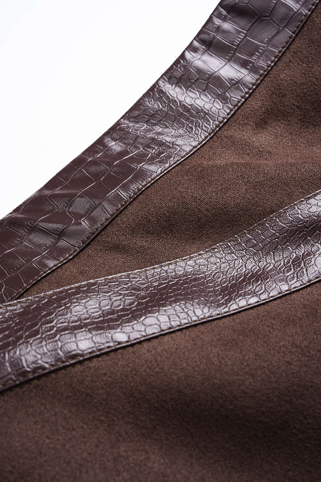 Karlijn - Leren-look patchwork rok