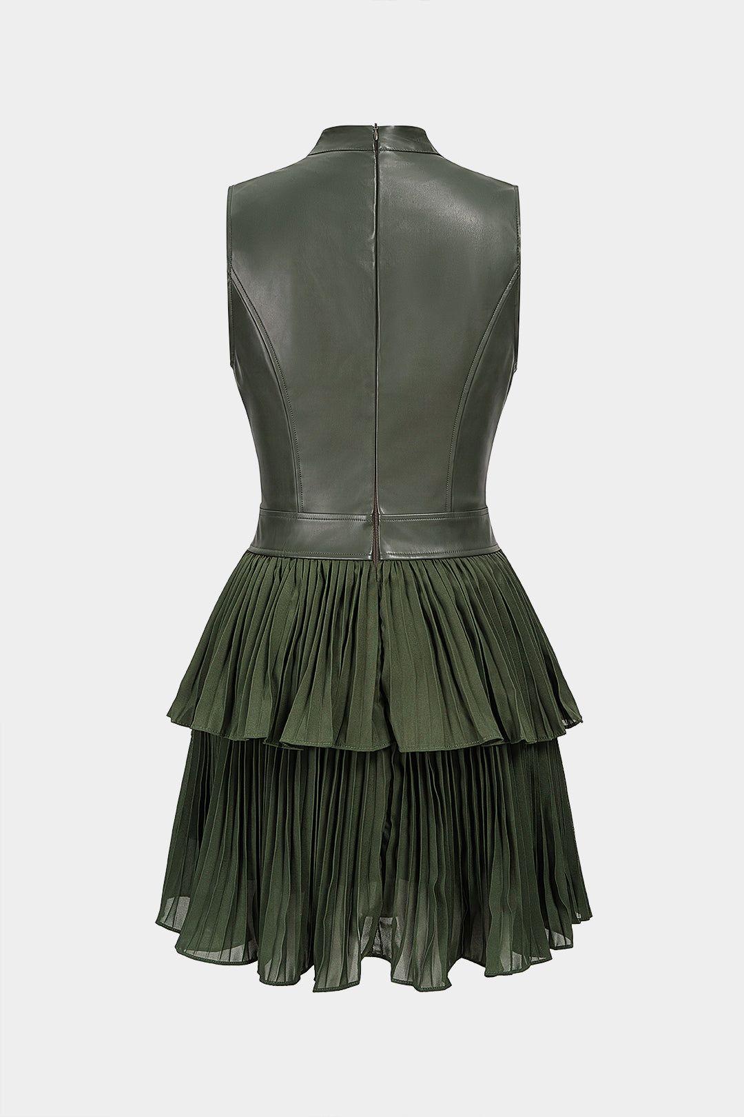 Patchwork leren-look minijurk