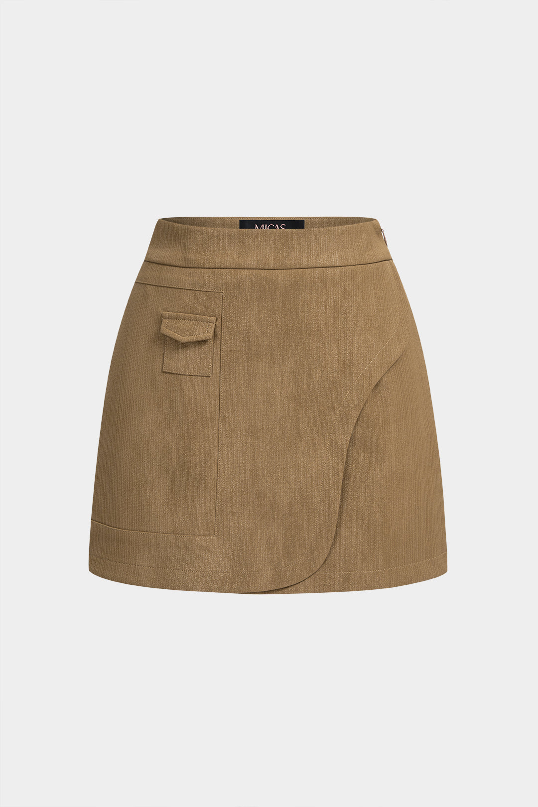 Noor - Leren-look asymmetrische minirok