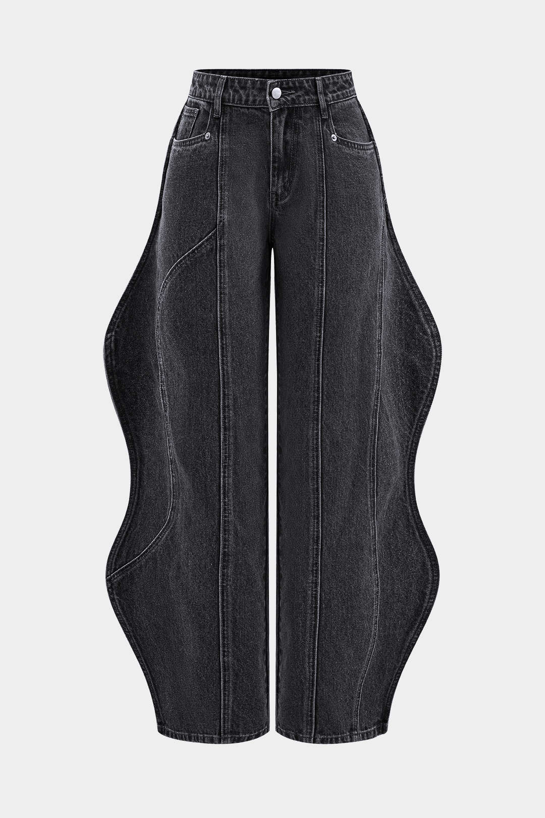 Jeans met hoge taille en ballonmodel