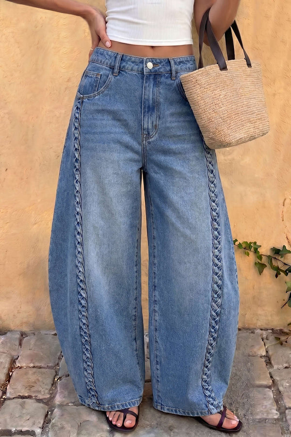 Jeans met zakken, rits en ballonmodel