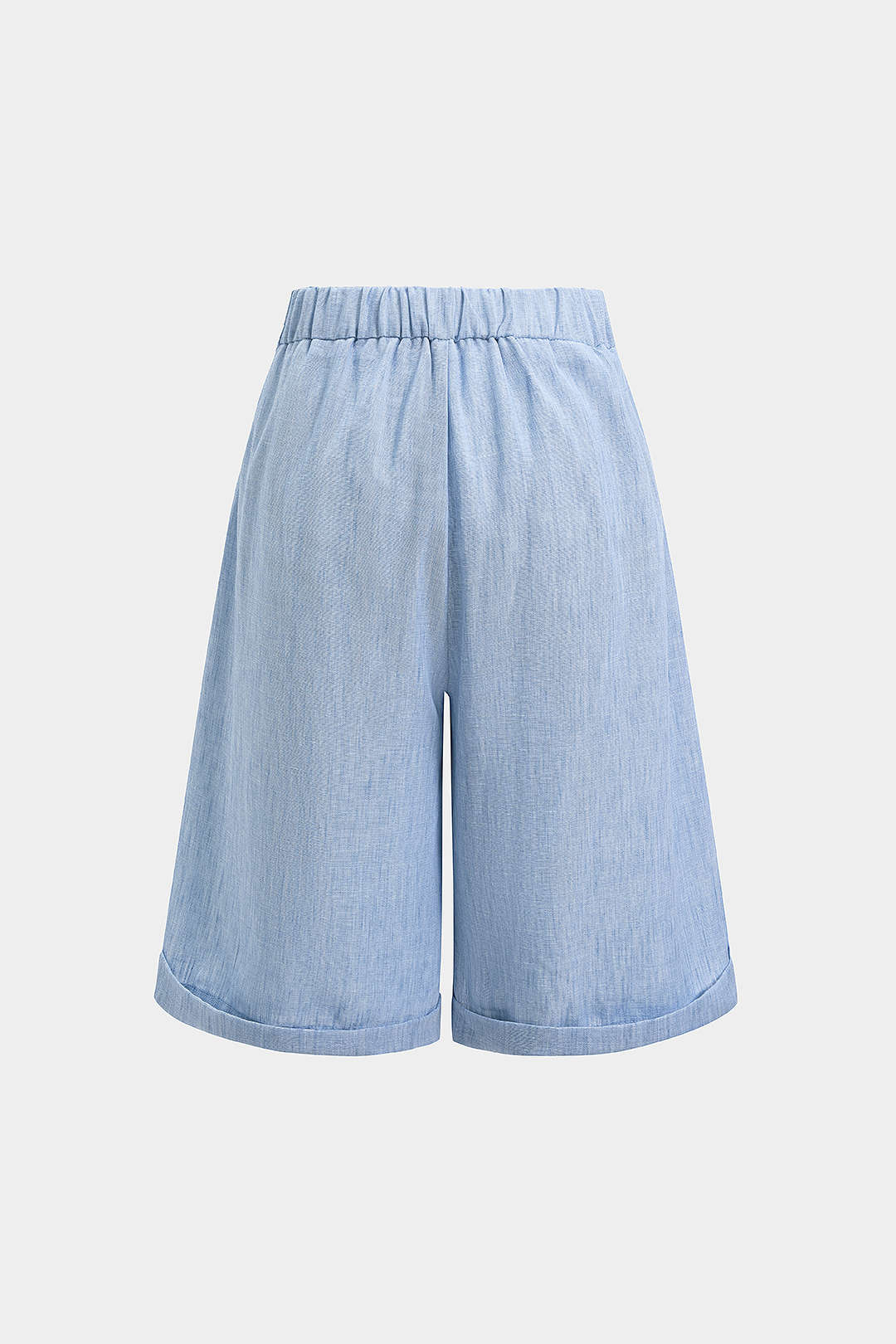 Short met hoge taille, zakken en rechte pijp