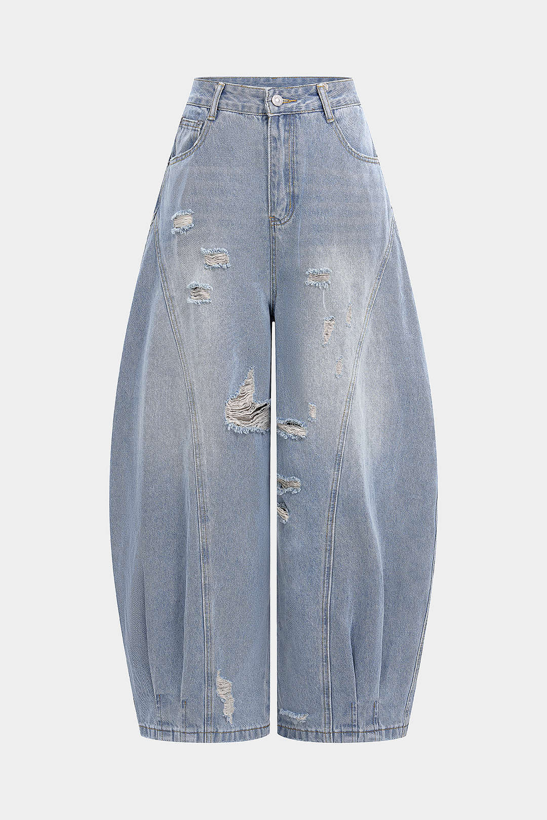 Zoë - Ripped jeans met wijde pijpen