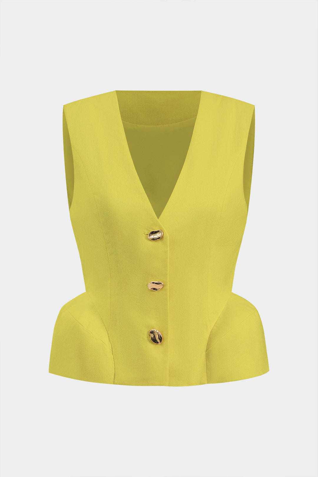 Linnen metallic tanktop met knoopjes