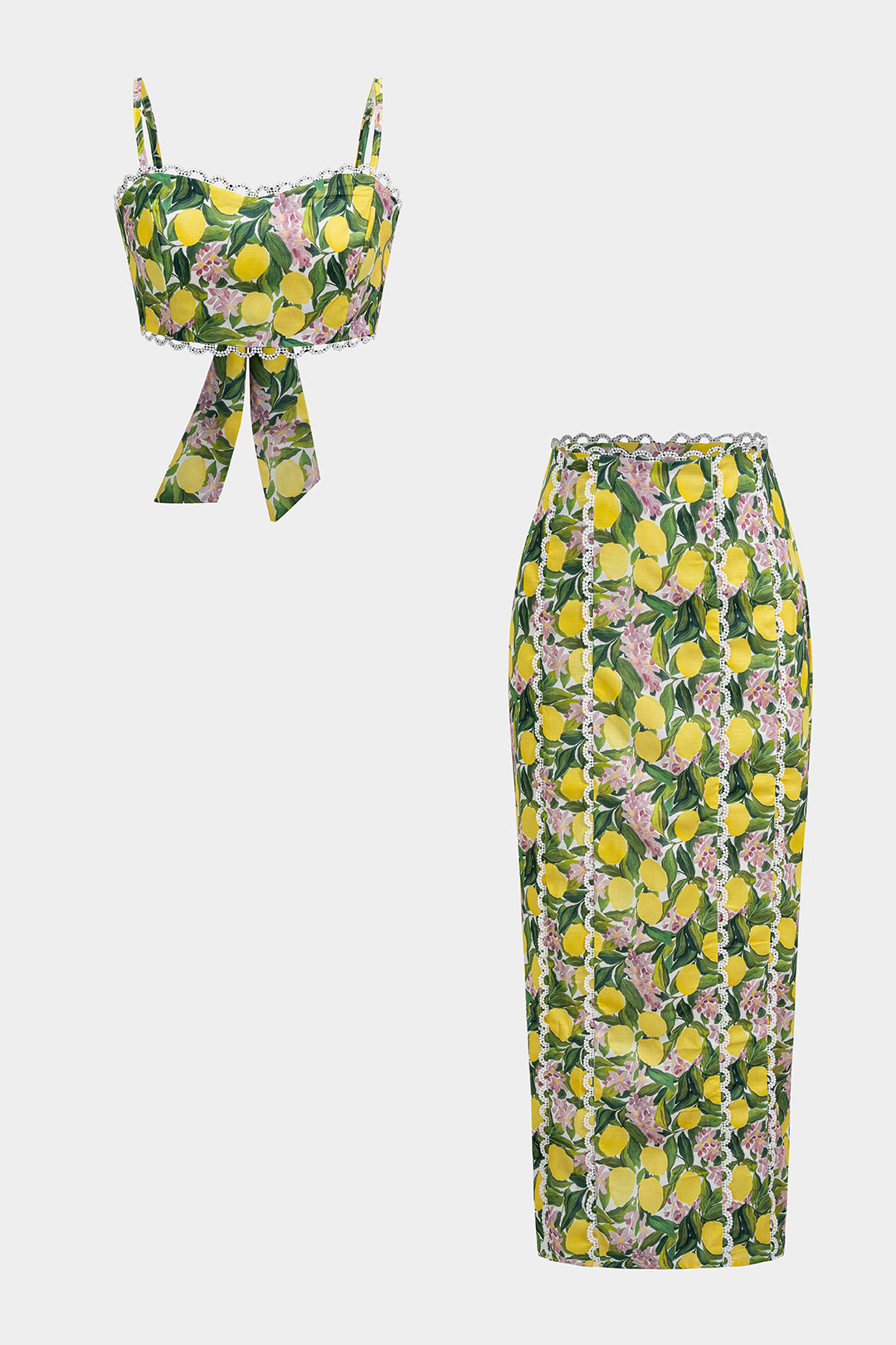 Linnen set met top en rok
