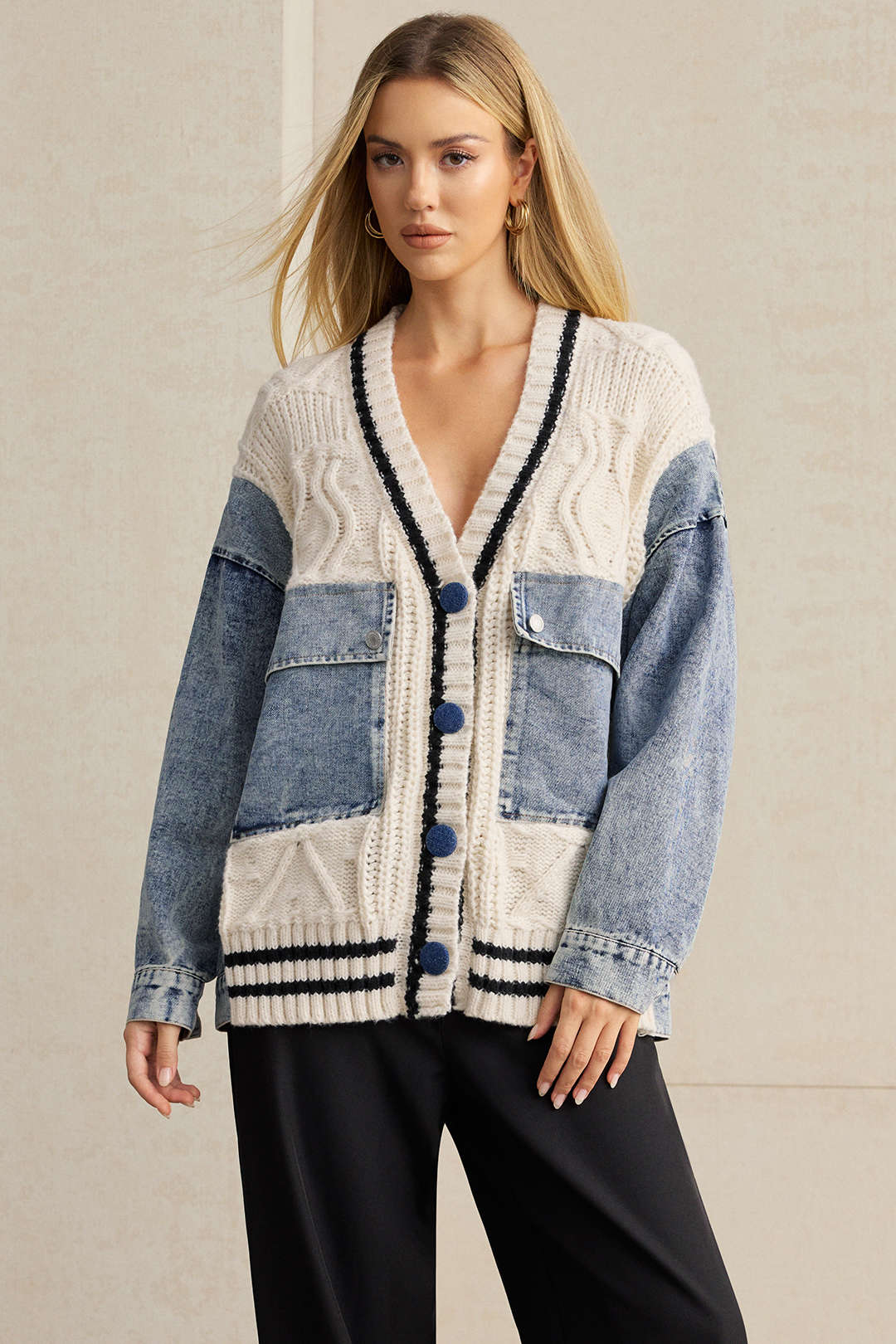 Denim patchwork item